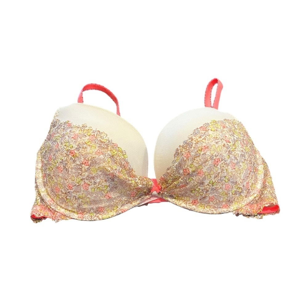 Victoria’s Secret pink white green floral lace bra new nwt underwire 36d
